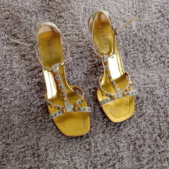 Prada 🔥 luxury python strappy heels women 8 - Picture 2 of 5